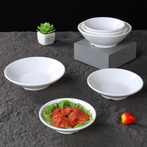 A8白色密胺火锅店配菜小圆碗饭店餐具创意酒碗复古烤肉凉菜碗商用