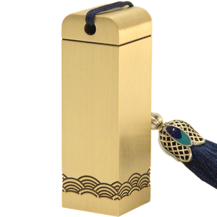 明色海浪纹黄铜印章个人名字刻字定制姓名签名书法藏书章铜章私章