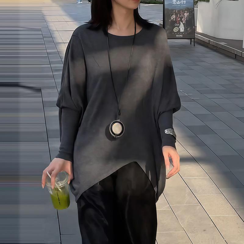 ROUMIKL纯色高端时尚针织衫流行别致2025秋季长袖打底衫新款减龄