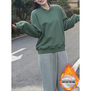 ROUMIKL高级感加绒运动卫衣套装女款秋冬新款时髦炸街网红休闲裤