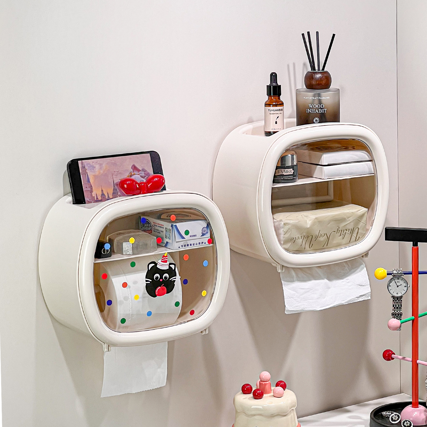 卫生间厕纸盒2025新款免打孔壁挂厕所防水纸巾盒抽纸卫生纸置物架