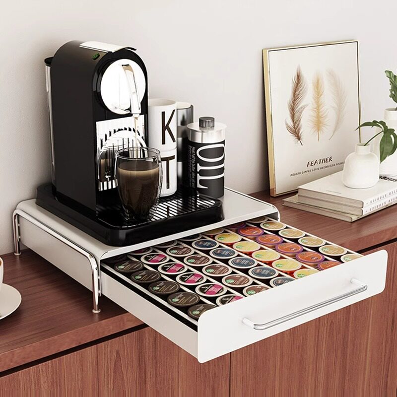 台面咖啡机杯子置物架茶包茶水吧饮水机桌面胶囊抽屉收纳