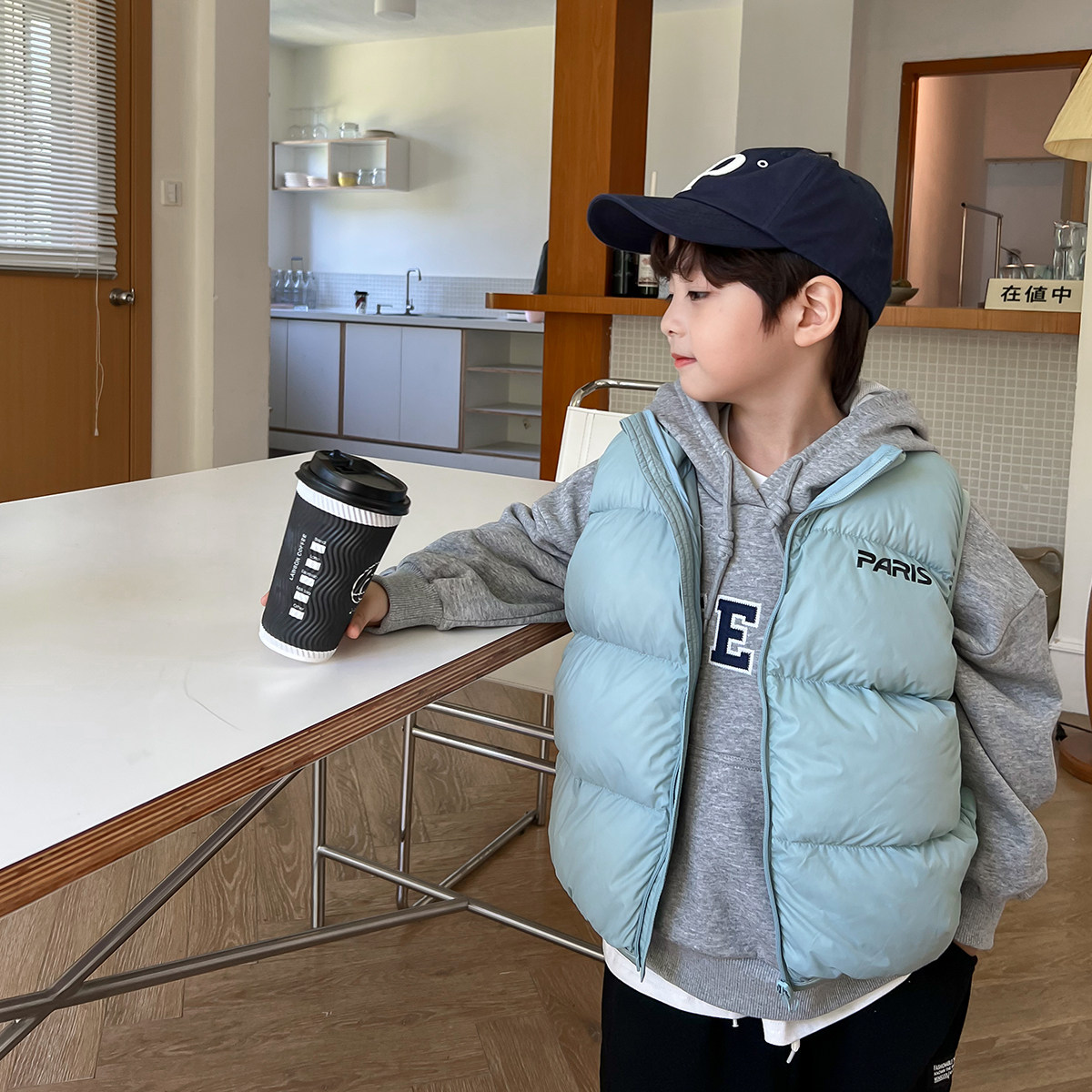 蓝小爸男童轻薄羽绒马甲羽绒外套