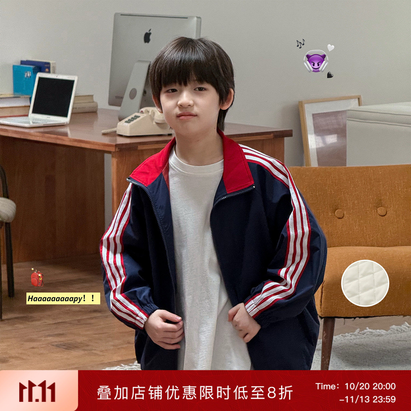 【xjmmchase原创】虾酱麻麻男童翻领棉服秋冬季美式百搭儿童外套