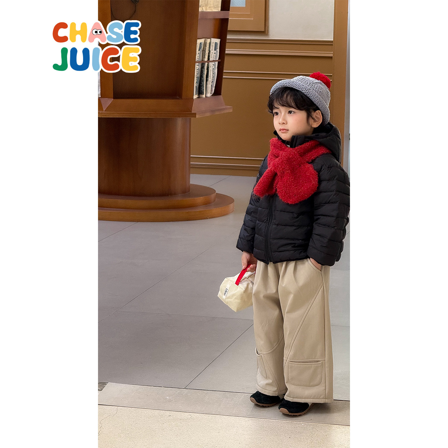 【小童】虾酱麻麻男童排骨羽绒服冬季2026新款连帽儿童装保暖外套图片