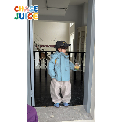 虾酱麻麻蓝色保暖棉服