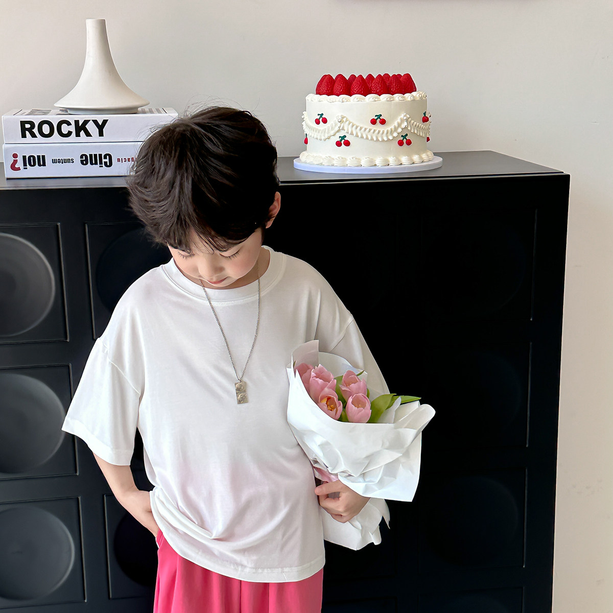 虾酱麻麻男童铜氨丝t恤夏装2025新款宝宝上衣纯色儿童短袖薄体恤,童装/婴儿装/亲子装,T恤,淘宝优惠券,粉丝福利购,淘宝优惠卷