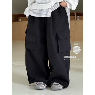 子秋冬装 儿童休闲裤 2025新款 宽松工装 男孩长裤 虾酱麻麻男童加绒裤