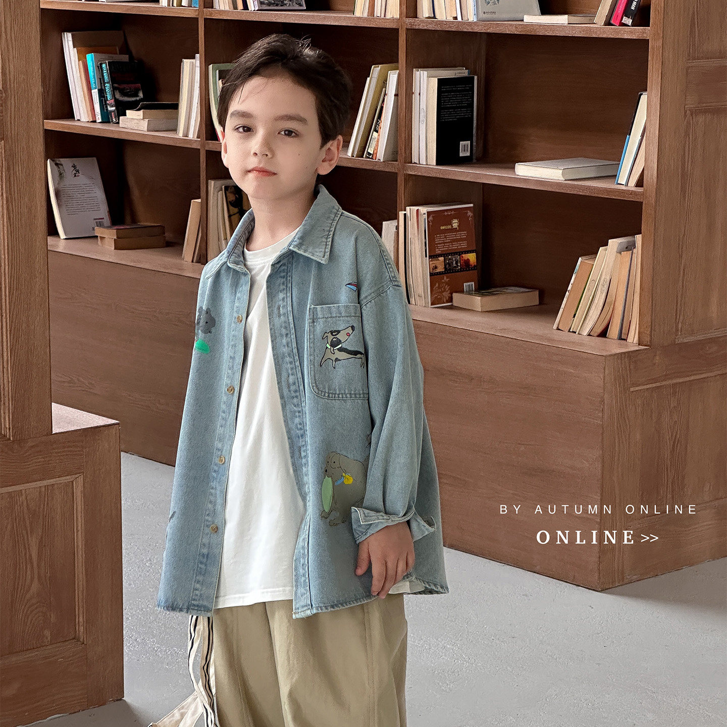 虾酱麻麻男童牛仔衬衫春秋装2025新款男孩长袖上衣儿童装衬衣外套,童装/婴儿装/亲子装,衬衫,淘宝优惠券,粉丝福利购,淘宝优惠卷
