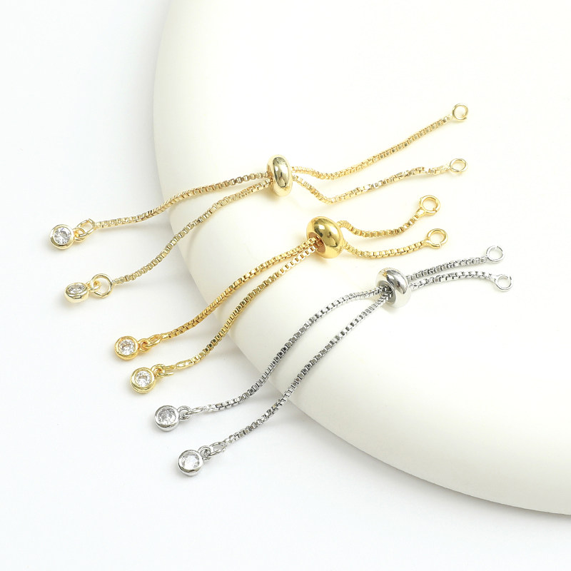 镀18K真金镶锆延长链万能手链扣 14K包金可伸缩可调节胶珠diy手链,饰品/流行首饰/时尚饰品新,链条,淘宝优惠券,粉丝福利购,淘宝优惠卷