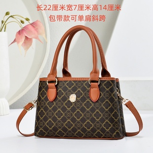 包包2025新款时尚百搭妈妈包中老年女包简约手机包印花软皮手提包