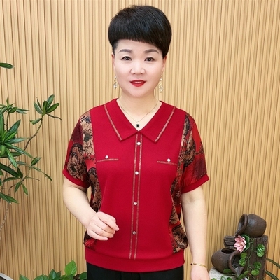 妈妈装时尚夏季气质翻领上衣