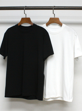 2023春夏上新TOT棉质圆领直筒短袖T恤女宽松休闲百搭黑色白色上衣