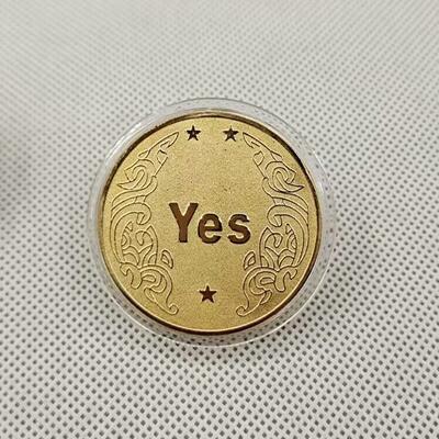 yesno决策币魔术币把玩币外国硬币 金属工艺品会销活动创意小礼品