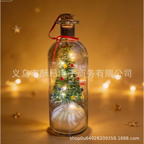 2026 Christmas Tree Message in a Bottle 圣诞树装饰瓶中信摆件