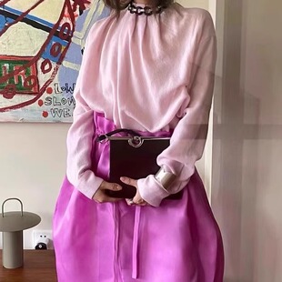 里里定制丨当然是当同款设计感小众领口压褶羊毛衬衫女