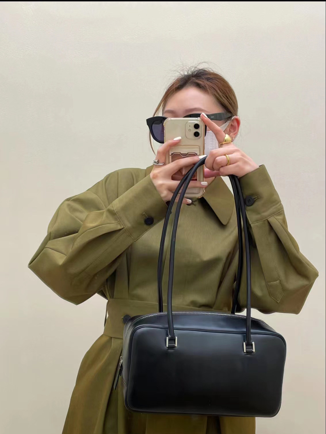 里里定制 ｜le*博主简约牛皮单肩黑色波士顿包,箱包皮具/热销女包/男包,通用款女包,淘宝优惠券,粉丝福利购,淘宝优惠卷