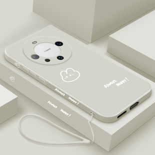 适用华为mate60pro十手机壳新款Mate60pro+液态硅胶保护套魅特六十卡通直边简约好运熊mete6o全包防摔男女款