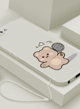 适用于oppor11手机壳新款液态硅胶R11S保护套r11plus超薄简约打球熊r11sp全包男女款0pp0高级防摔限量版