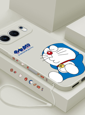 适用荣耀500手机壳卡通叮当猫honor500pro液态硅胶保护套荣耀五百超薄可爱男女款MEP-AN00镜头全包防摔