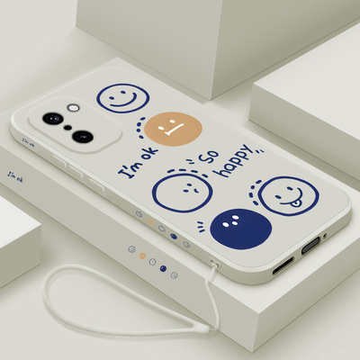 适用一加ace6t手机壳新款液态硅胶1+ACE6T保护套男女款oneplusace6t超薄简约五个笑脸PLR110镜头全包防摔