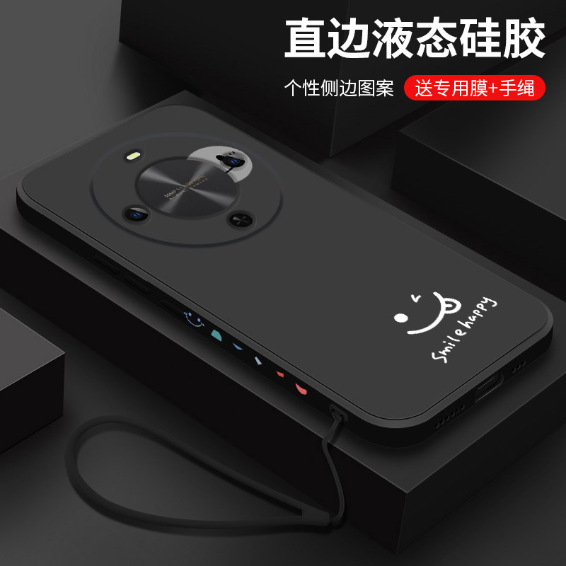 适用华为畅享70x尊享版手机壳新款液态硅胶畅想70x活力版保护套70pro时尚男款笑脸70s镜头全包防摔70z软外壳