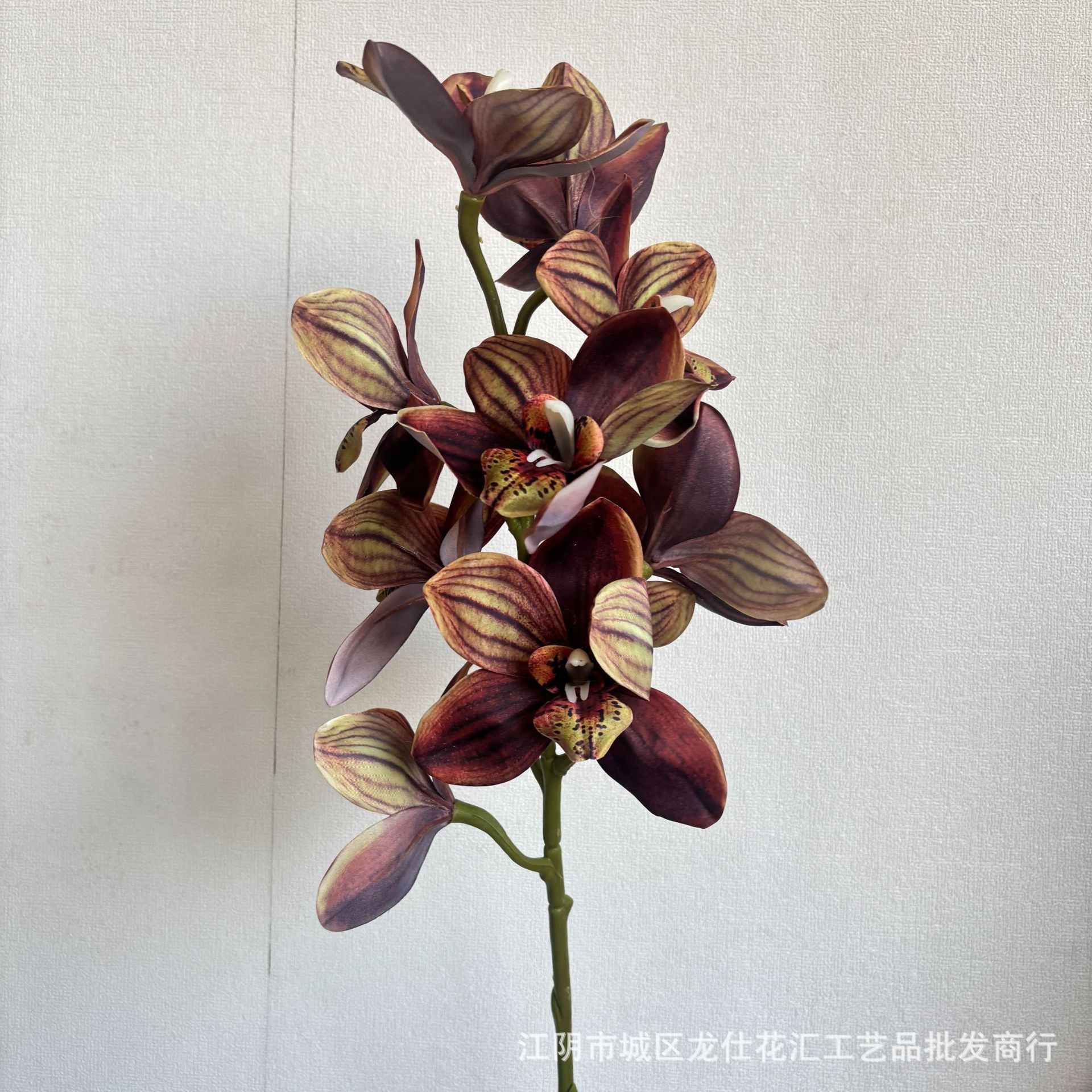 仿真花手感布10头蕙兰婚