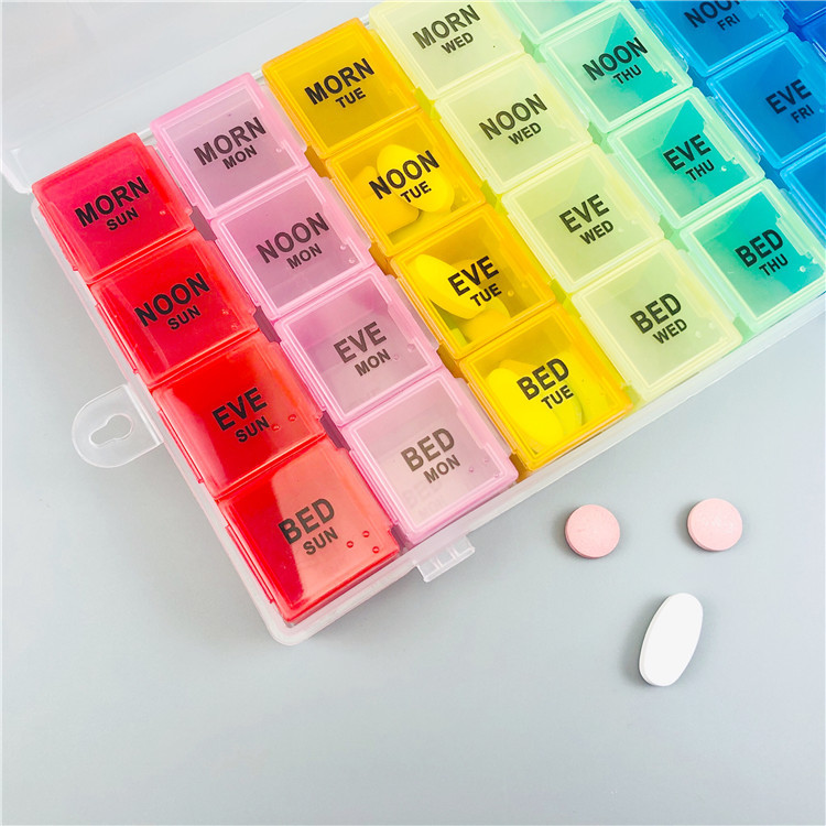 28格收纳药丸盒一周可单独携带小药盒 compartment Pill Box