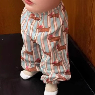 婴幼儿防蚊裤双层纱卡通印花裤子宝宝短袖T恤宝宝夏季衣服两件套
