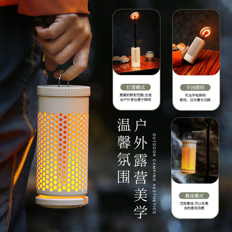 零售新款野餐伸缩氛围露营灯户外照明营地灯帐篷灯手提野营灯