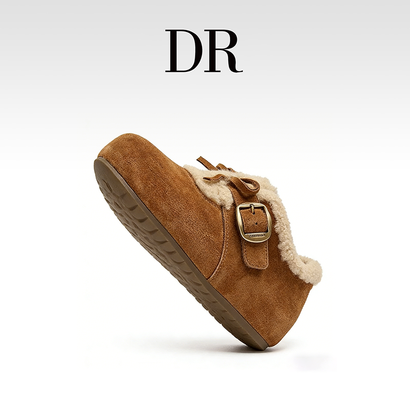 DR官方正品2025年冬季单鞋女鞋休闲搭扣低跟浅口羊毛平底青年圆头,女鞋,勃肯鞋/软木鞋,淘宝优惠券,粉丝福利购,淘宝优惠卷
