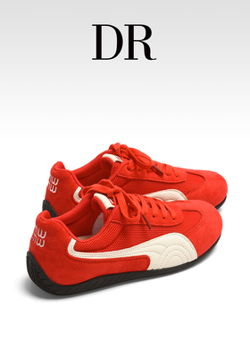DR官方正品复古红色德训鞋女2025秋季新款软底休闲百搭透气阿甘鞋