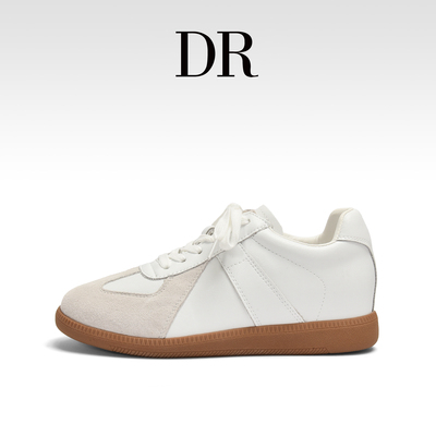 DR官方正品真皮复古德训鞋女2025秋季爆款时尚休闲软底华夫阿甘鞋