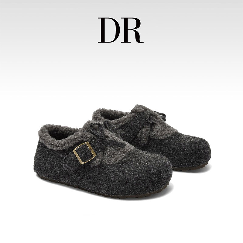 DR官方正品时尚复古2025年冬季单鞋呢子软木鞋防滑勃肯鞋纯色潮流,女鞋,勃肯鞋/软木鞋,淘宝优惠券,粉丝福利购,淘宝优惠卷