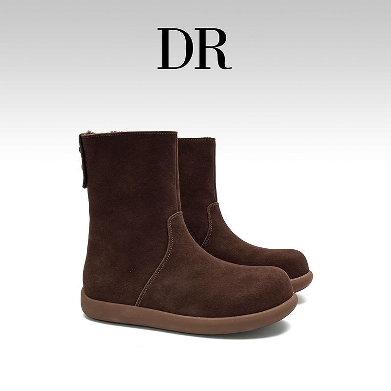 DR官方正品磨砂皮中筒雪地靴欧美冬季保暖圆头青年平底短筒靴子,女鞋,时尚雪地靴,淘宝优惠券,粉丝福利购,淘宝优惠卷