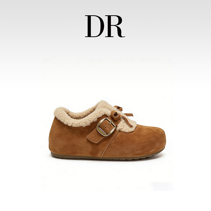 DR官方正品2025年冬季单鞋女鞋软底勃肯鞋纯色平底保暖毛绒一脚蹬,女鞋,勃肯鞋/软木鞋,淘宝优惠券,粉丝福利购,淘宝优惠卷