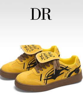 DR官方正品星星翻盖德训鞋红色美式复古运动百搭真皮软底休闲板鞋