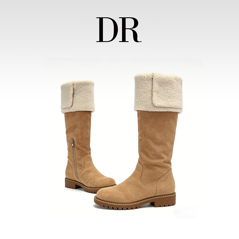 DR官方正品巨显瘦复古时装靴过膝中跟四季通用牛反绒欧美防水台厚,女鞋,时装靴,淘宝优惠券,粉丝福利购,淘宝优惠卷