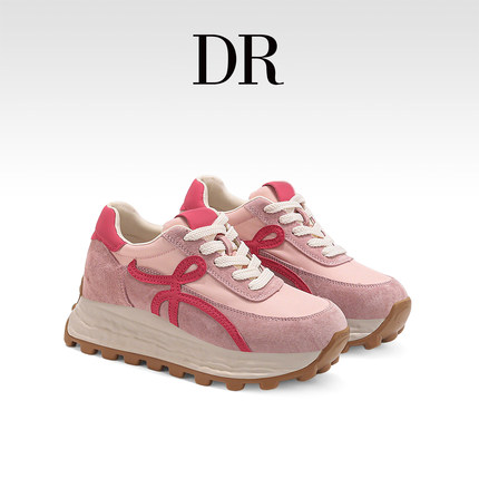DR官方正品内增高厚底7cm德训鞋女2026春季百搭休闲拼色阿甘鞋