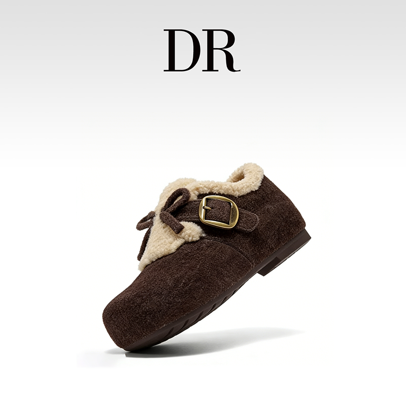 DR官方正品乐福鞋加绒休闲搭扣低跟平底青年圆头保暖毛绒呢子面,女鞋,勃肯鞋/软木鞋,淘宝优惠券,粉丝福利购,淘宝优惠卷