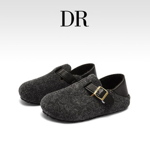 保暖懒人一脚蹬棉拖鞋 女2025冬季 内增高全包毛呢勃肯鞋 DR官方正品