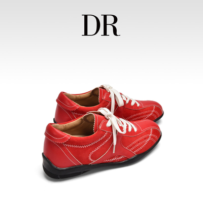DR官方正品复古真皮内增高德训鞋女2025新款休闲芭蕾阿甘拳击鞋