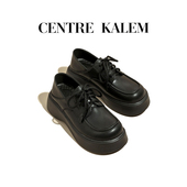 CENTREKALEM鞋 百搭鞋 履 小皮鞋 女春季 子厚底单鞋 增高乐福鞋