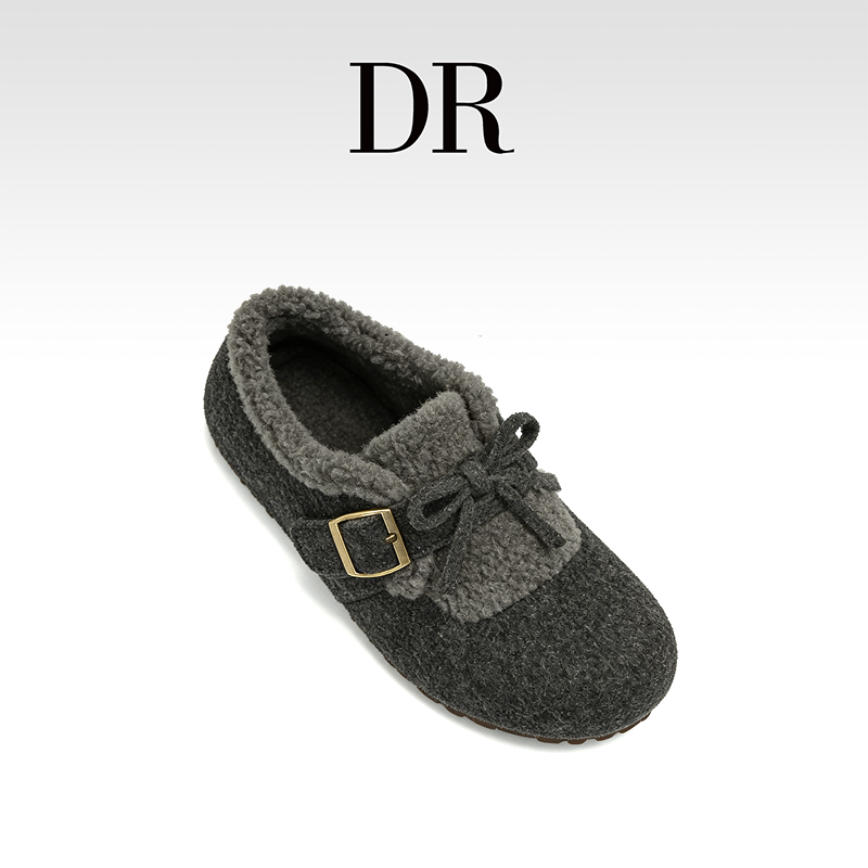 DR官方正品加绒软底勃肯鞋纯色深色平底扣带毛绒毛毛鞋,女鞋,勃肯鞋/软木鞋,淘宝优惠券,粉丝福利购,淘宝优惠卷