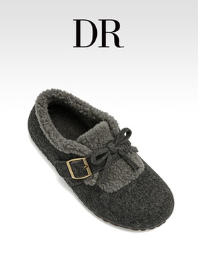 DR官方正品休闲搭扣低跟勃肯鞋平底百搭休闲灰色时尚复古外穿拖鞋