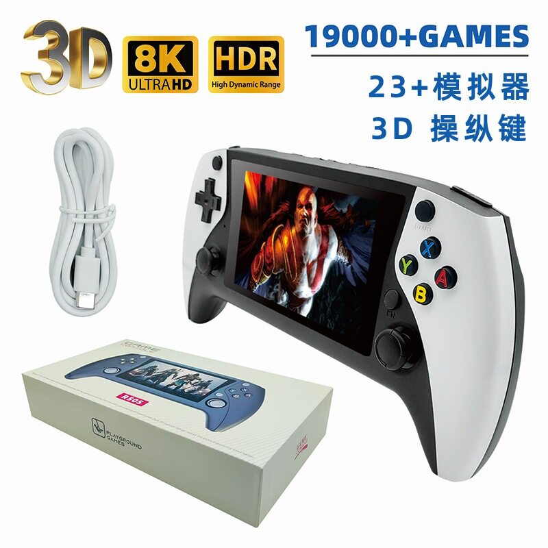 R50S掌上游戏机M25双人对战大屏街机PSP高清开源无儿童游戏掌机