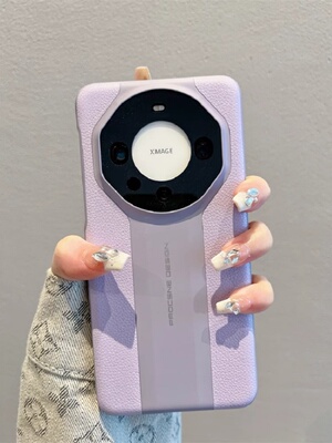 适用真皮保时捷手机壳奢华