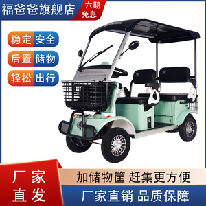 小巴士电动四轮车带棚老年代步电瓶车四轮电动车E60老爷乐新能源