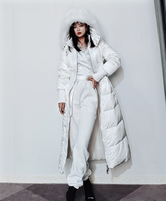 森王者百搭时尚羽绒服中长款收腰