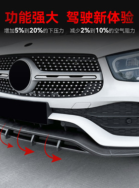 适用2020-2022奔驰glc级x253 glc200 260 300 amg前铲前唇改装件